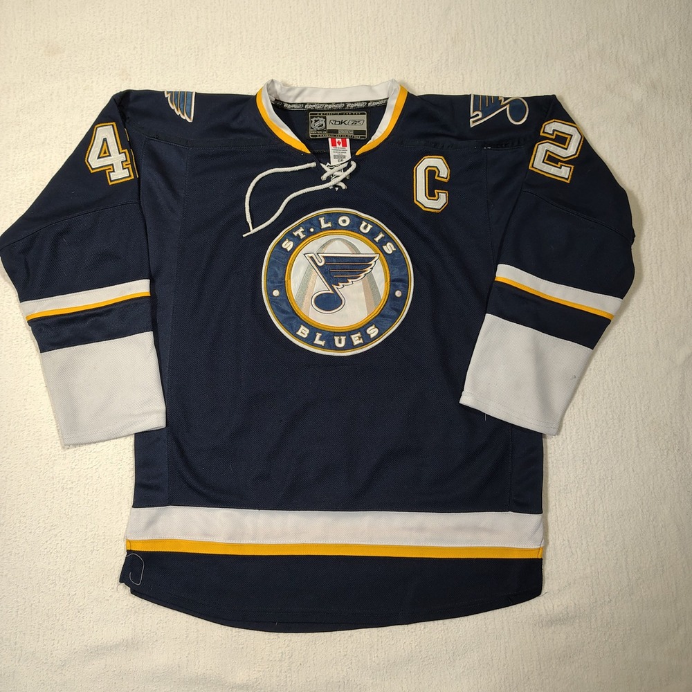 VTG Reebok 6100 St Louis Blues David Backes Jersey 52 Authentic Stitched READ